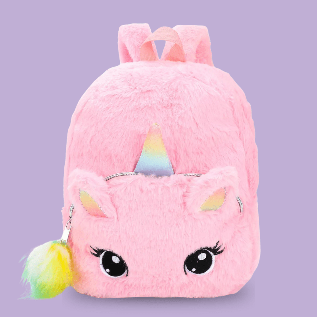 Cartable licorne tout doux avec pompon – Ma Petite Licorne