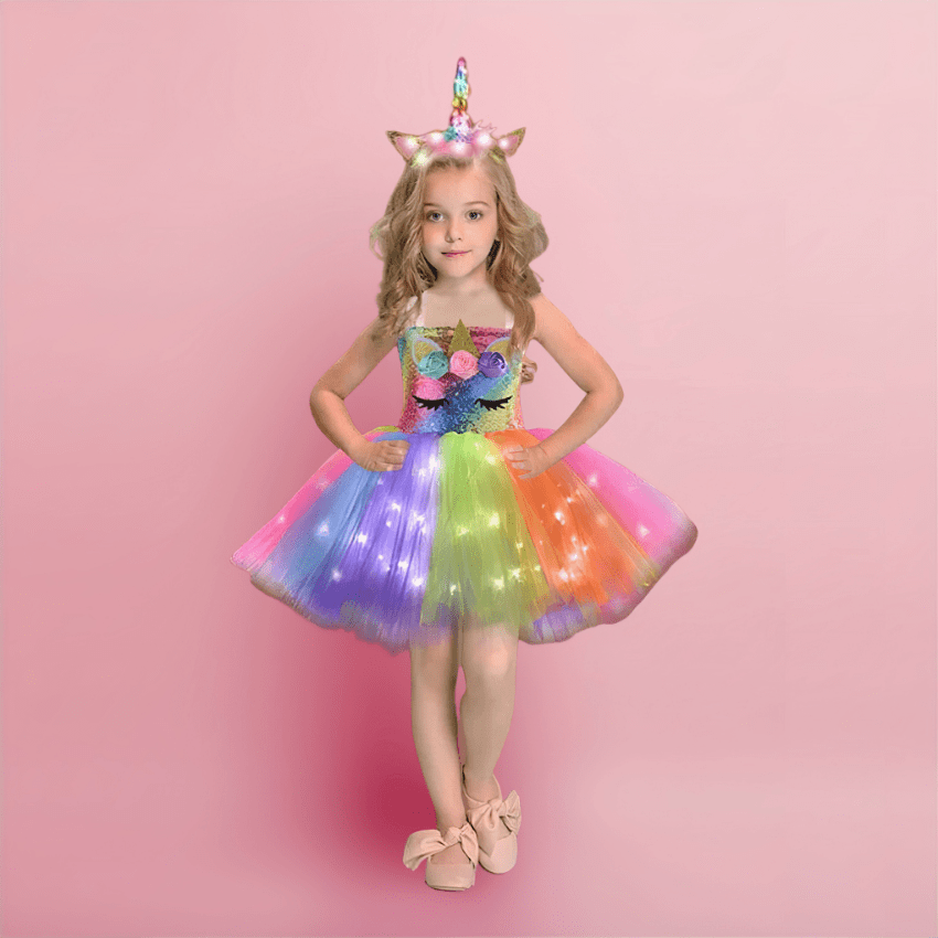 Deguisement licorne robe lumineuse