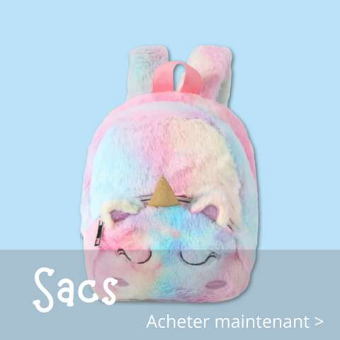 Sac De Voyage Licorne Boppi Pour Enfant - Mini Sac à Dos Dur, Blanc