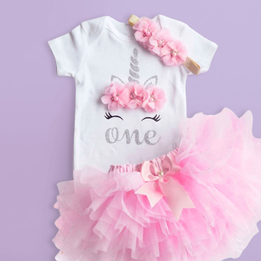 Deguisement licorne body pour bébé tutu anniversaire rose premier anniversaire