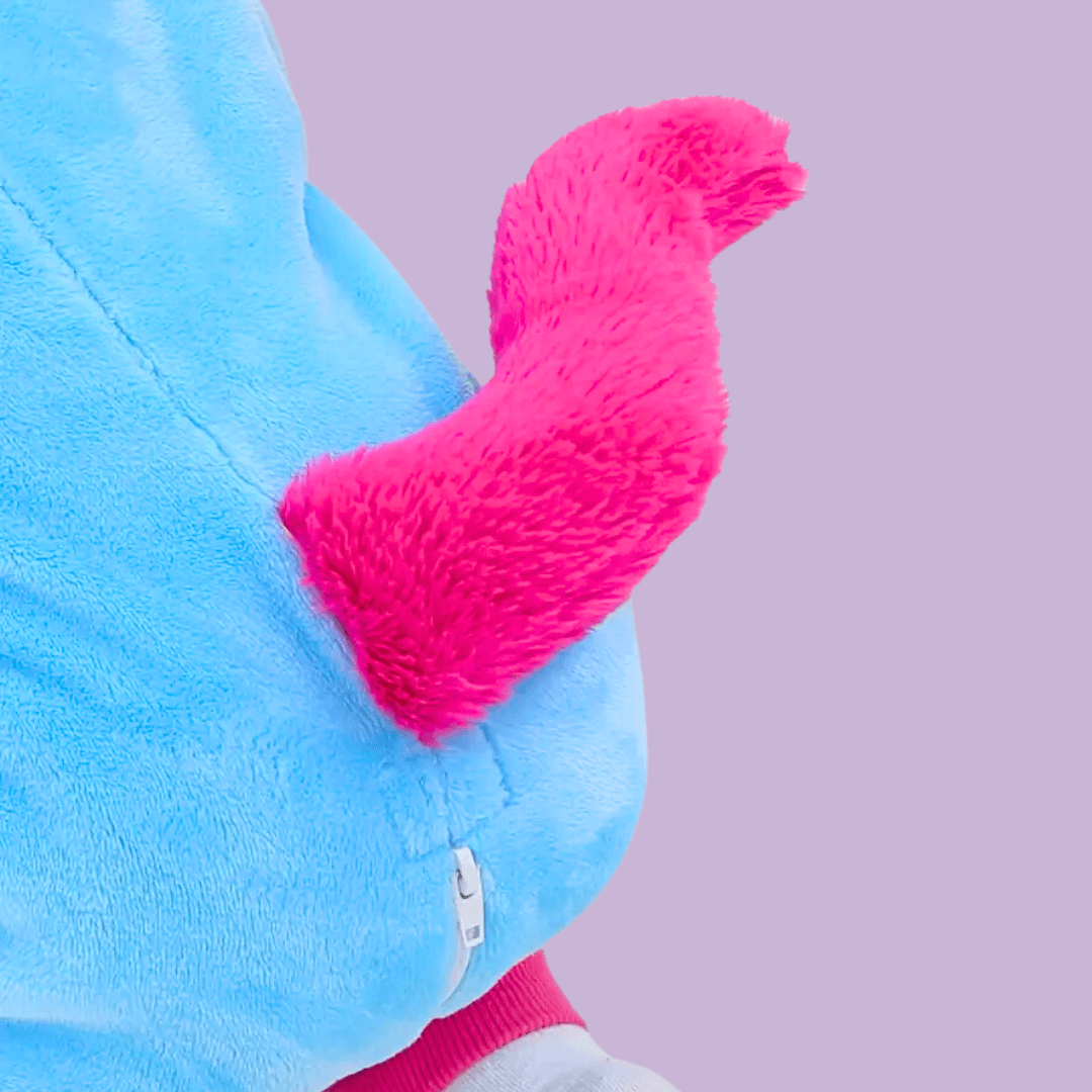 Kigurumi Pyjama licorne bebe kawaii bleu ciel avec corne jaune super mignon détail de la queue rose toute douce