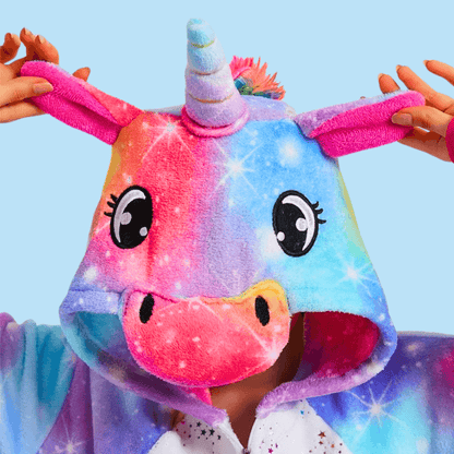 Kigurumi anime Pyjama licorne adulte multicolore details de la capuche