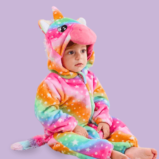 Kigurumi pyjama licorne bebe couleur arc en ciel 