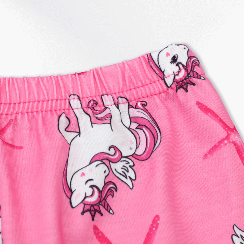 Bas de pyjama licorne fille rose avec motifs licorne