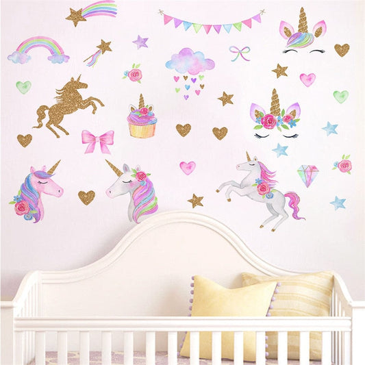 Assortiment stickers muraux licorne Ma Petite Licorne Stickers muraux