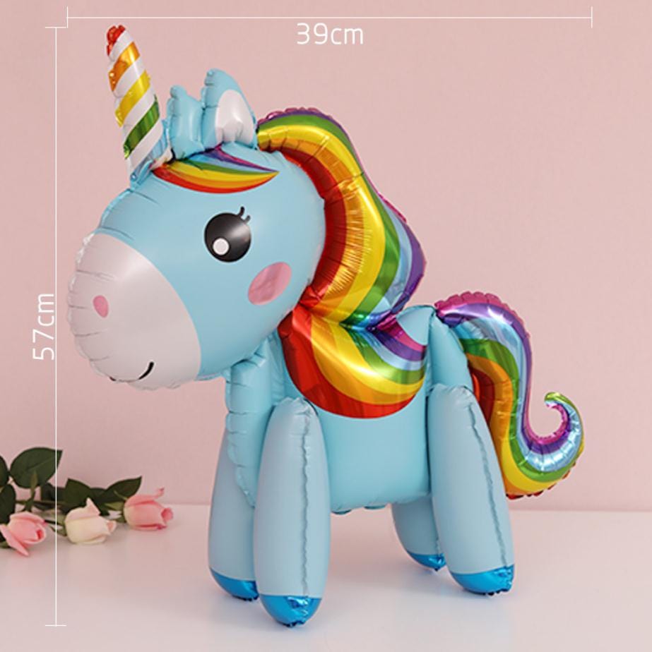 Ballon 3D licorne anniversaire Bleu Ma Petite Licorne Ballons