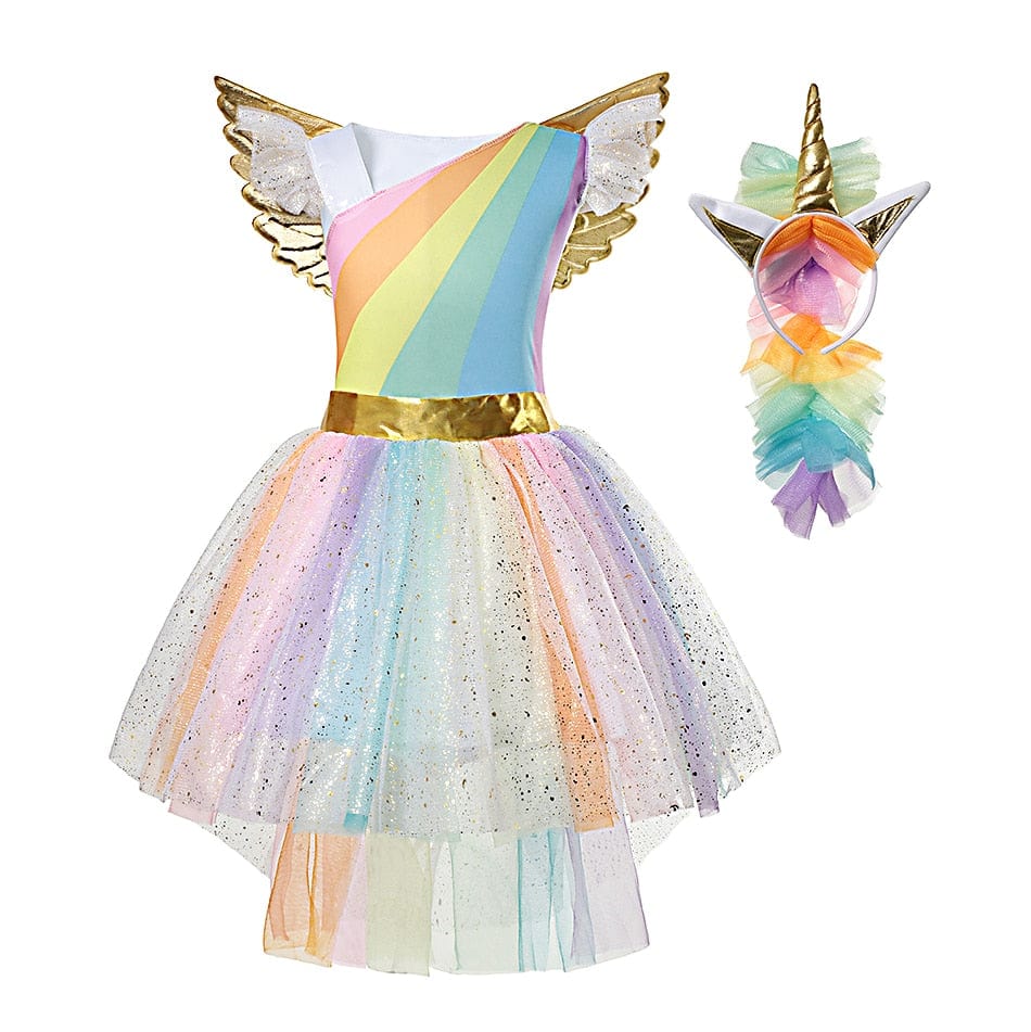 Déguisement licorne: Robe arc-en-ciel Ma Petite Licorne Robe de princesse