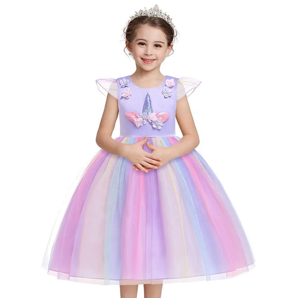 Déguisement licorne: robe d'anniversaire Ma Petite Licorne Robe de princesse