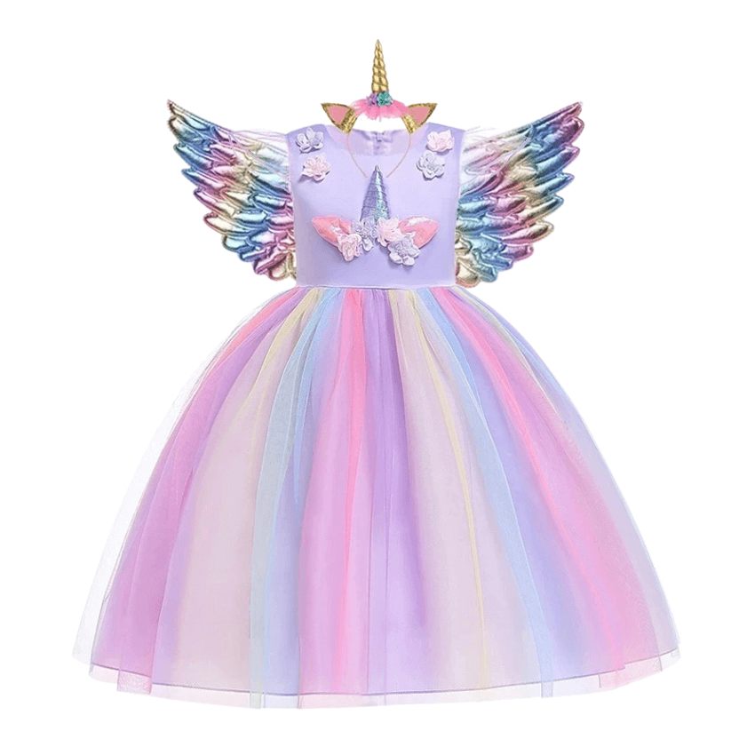 Déguisement licorne: robe d'anniversaire Ma Petite Licorne Robe de princesse