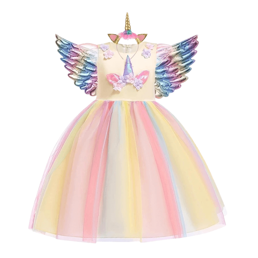 Déguisement licorne: robe d'anniversaire Ma Petite Licorne Robe de princesse