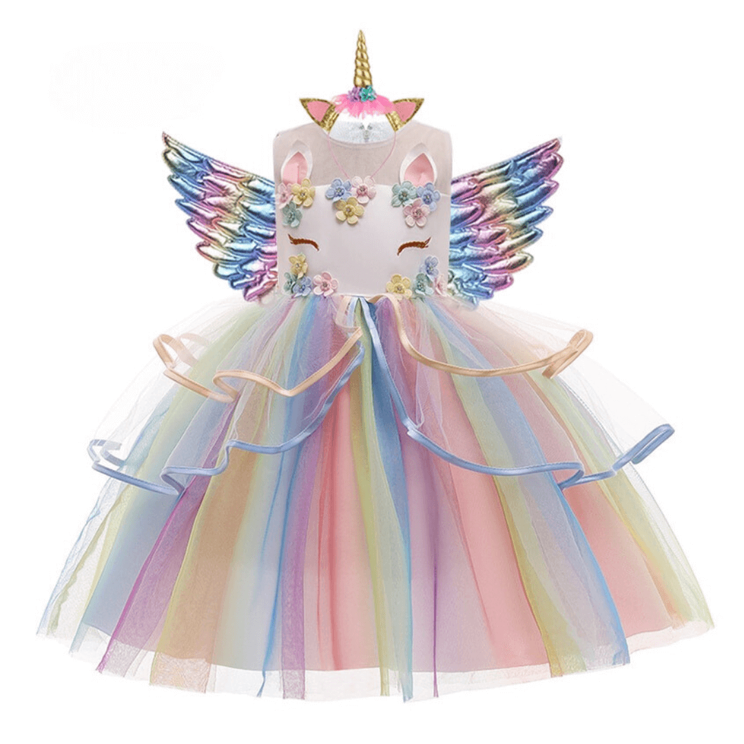 Déguisement licorne: robe de princesse Blanc / 3 ans Ma Petite Licorne Robe de princesse