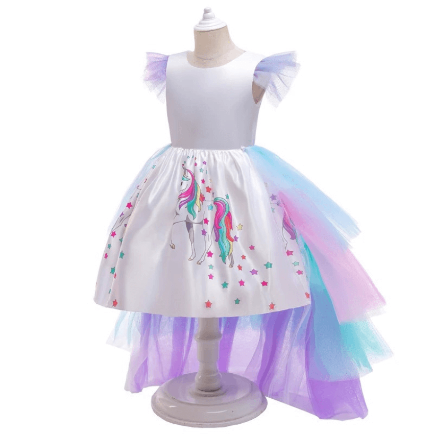 Déguisement licorne: robe longue traine Ma Petite Licorne Robe de princesse