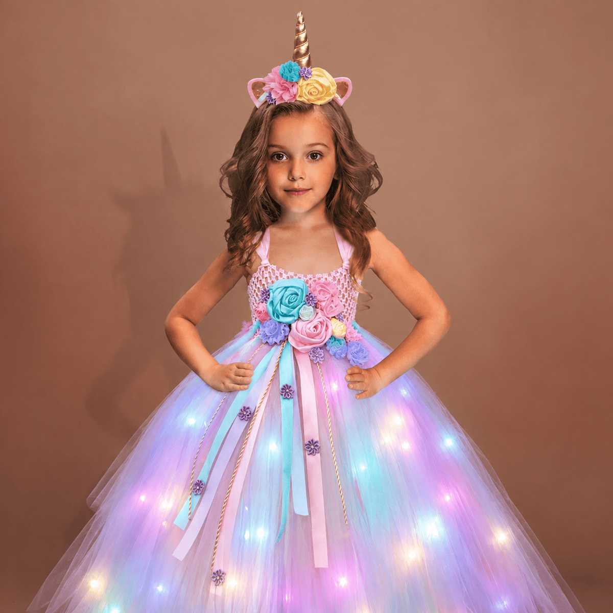 Déguisement licorne: robe lumineuse Ma Petite Licorne Robe de princesse