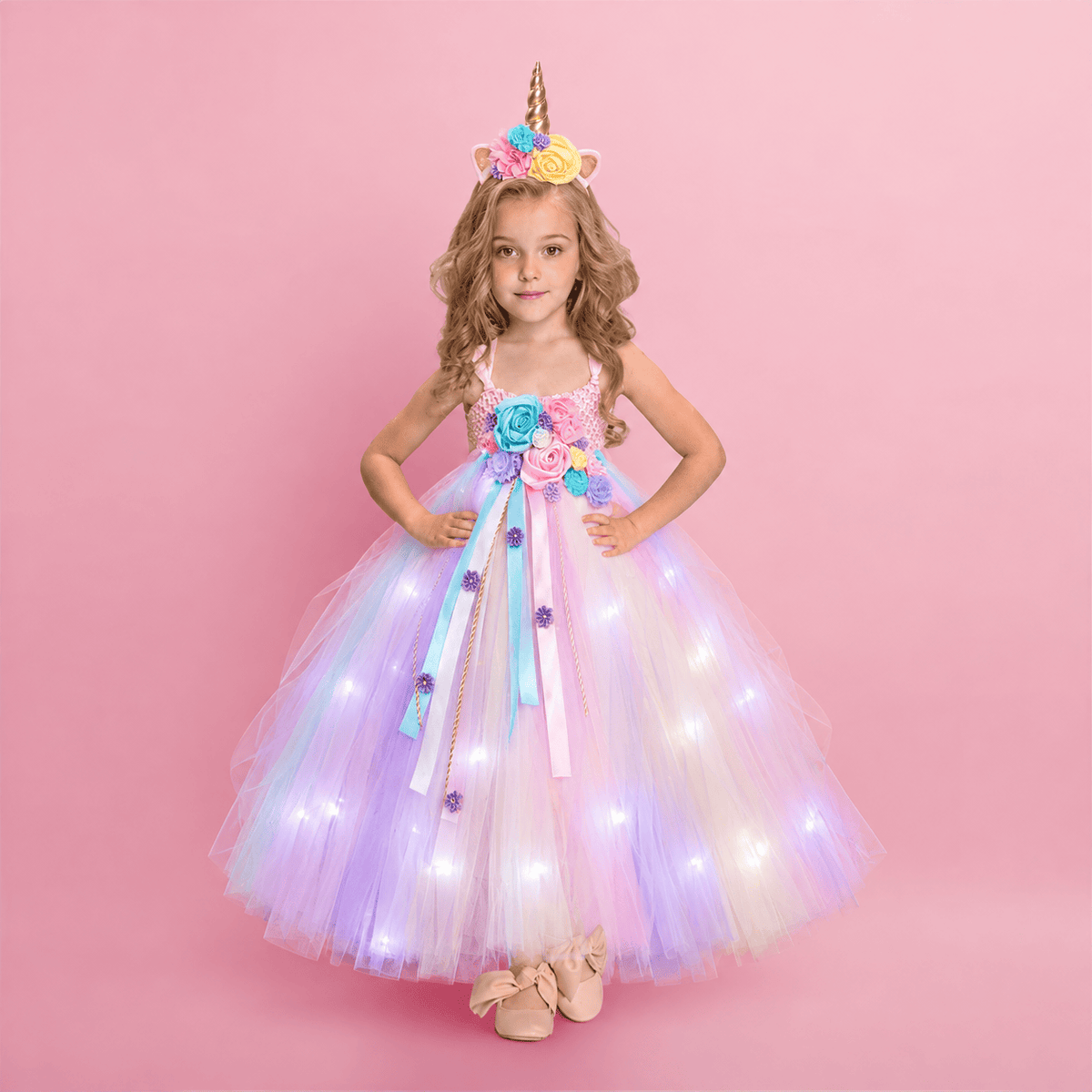 Déguisement licorne: robe lumineuse Ma Petite Licorne Robe de princesse