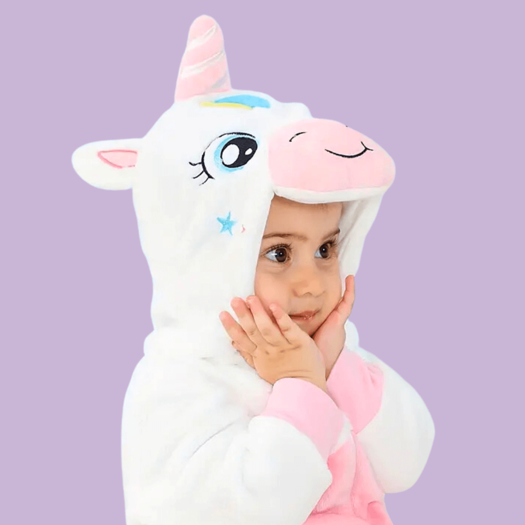 Pyjama Licorne Bebe Blanc Kigurumi Combinaison