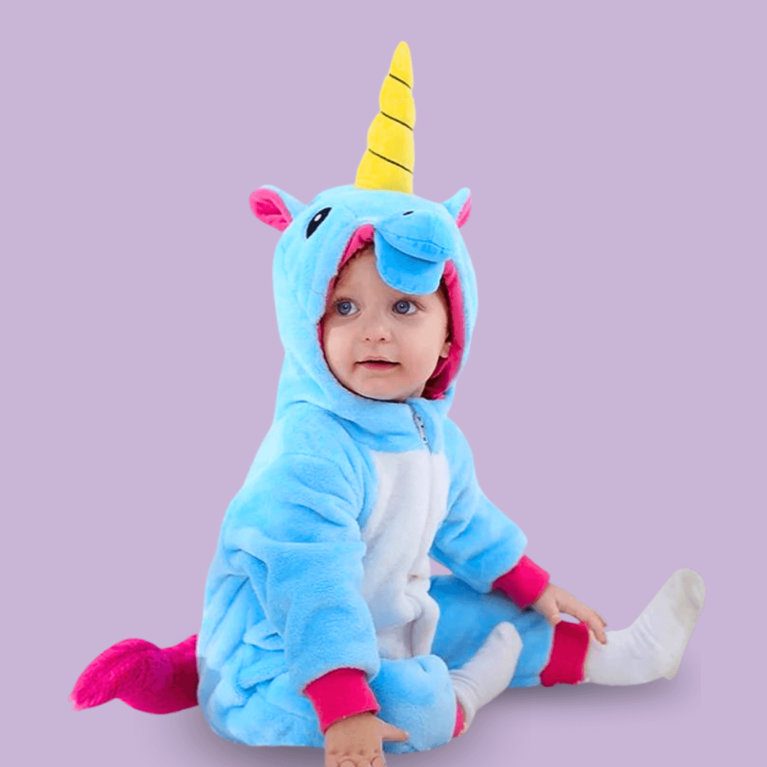 Pyjama Licorne Bebe Bleu Ciel Kigurumi Combinaison