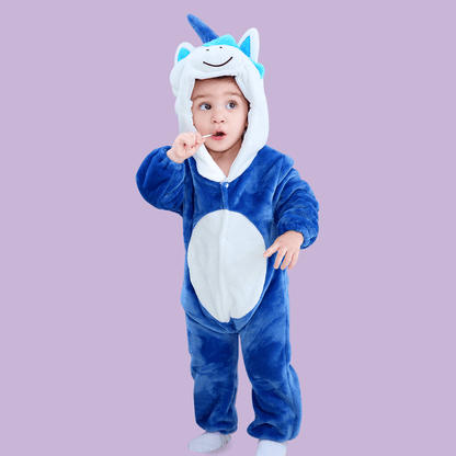 Pyjama Licorne Bebe Bleu Kigurumi Combinaison