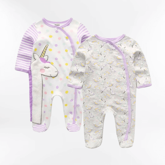 Pyjama Licorne Bébé - Lot de 2 Barboteuses Confort 3 mois Ma Petite Licorne Pyjamas licorne Bébé