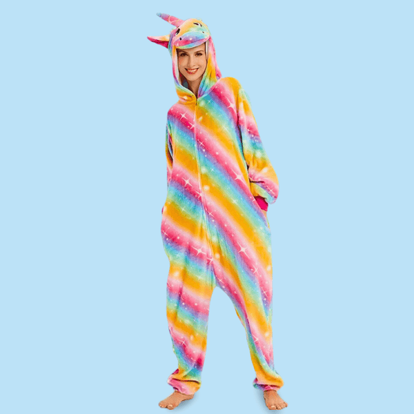 Déguisement Licorne : Kigurumi Licorne Rose avec Queue Arc-en-Ciel Déguisement Licorne : Kigurumi Licorne Rose avec Queue Arc-en-Ciel