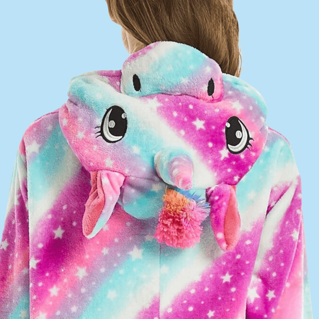 Pyjama Licorne Femme Rayé Rose et Bleu - Kigurumi (Combinaison) Ma Petite Licorne Pyjamas licorne Adulte