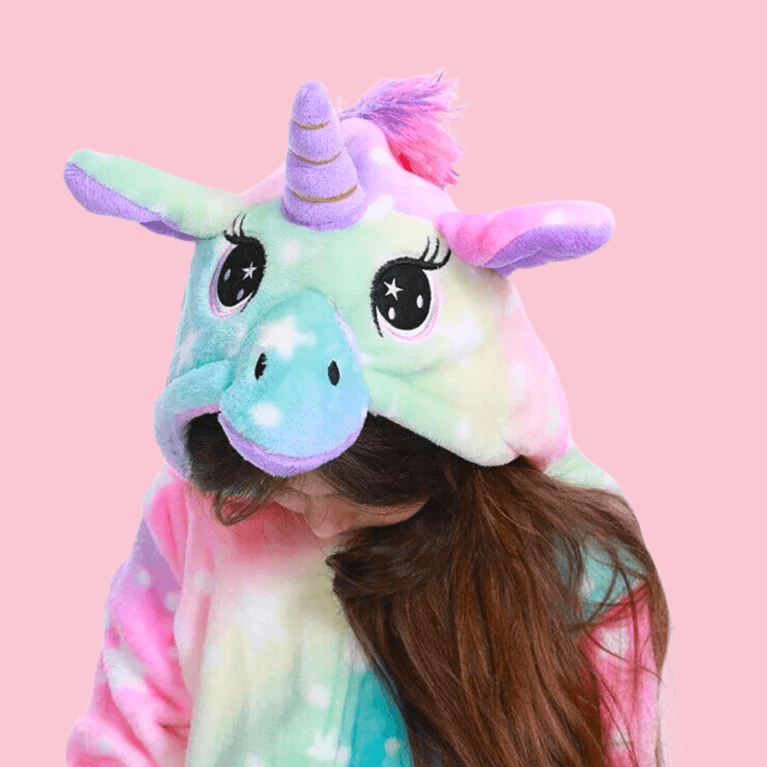 Pyjama Licorne Fille Multicolore Kigurumi Combinaison