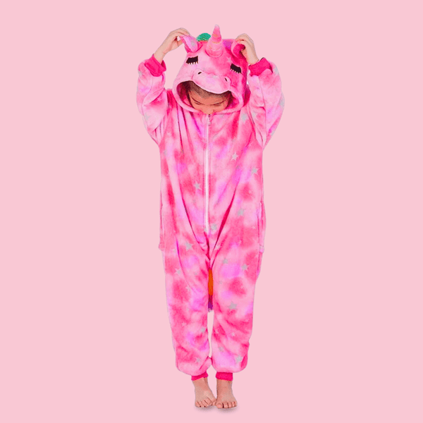 Pyjama Licorne Fille Rose foncé Kigurumi (Combinaison) – Ma