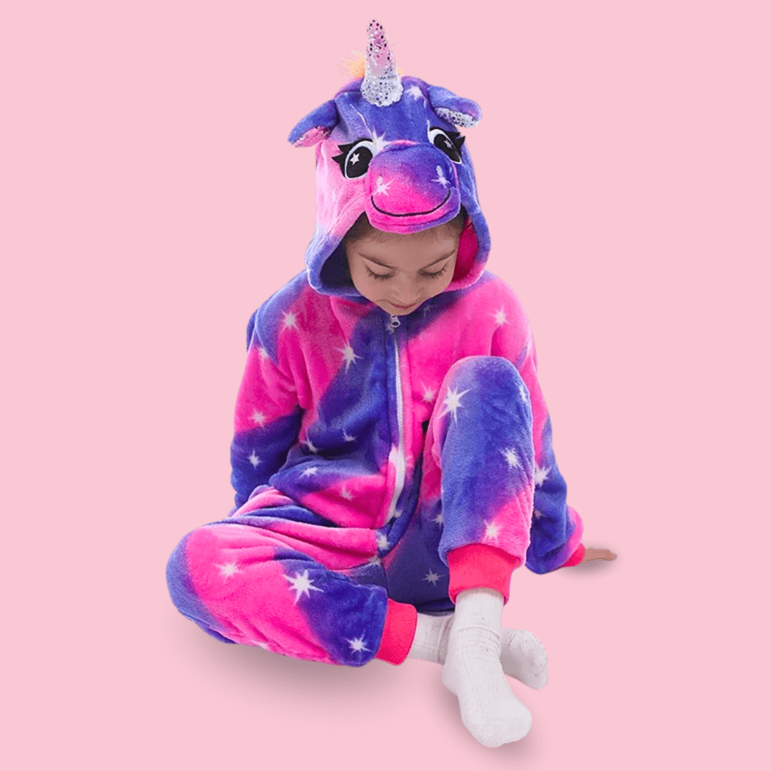 Pyjama Licorne Fille Violet et Rose - Kigurumi (Combinaison) Ma Petite Licorne Pyjamas licorne Enfant