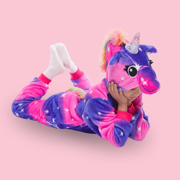 Pyjama Licorne Fille Violet et Rose Kigurumi (Combinaison) – Ma