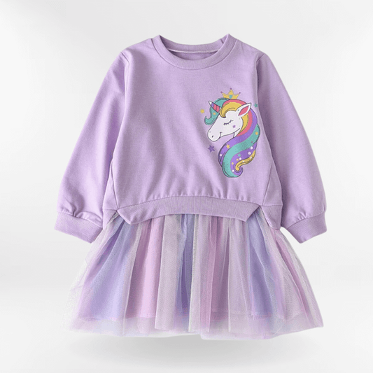 Robe Manches Longues Violet / 3 ans Ma Petite Licorne Robe d'hiver