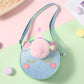 Sac à main pailleté licorne avec pompon Bleu Ma Petite Licorne Sacs à main