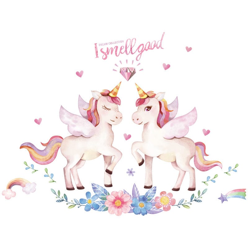 Sticker Mural Princesse et sa Licorne Enchantée | Univers Cheval Sticker Mural Princesse et sa Licorne Enchantée | Univers Cheval