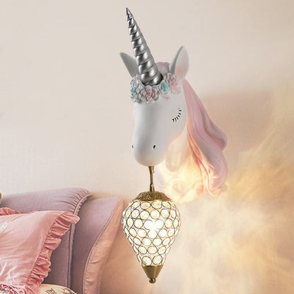 Trophée licorne lampe Rose Ma Petite Licorne Lampes